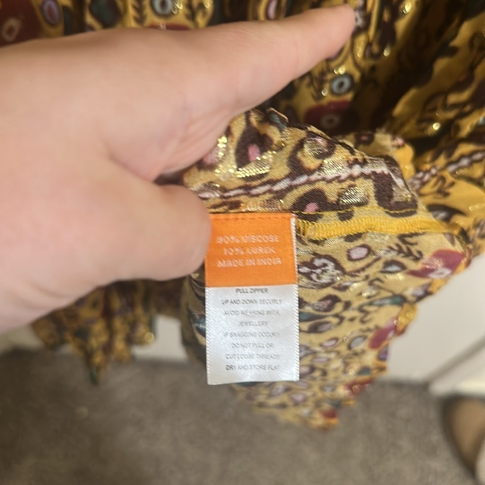 NWT Oliphant Smocked Neck Long Sleeve Fortela Saffron Dress XL‎ - Picture 7 of 8